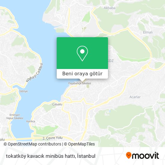 tokatköy kavacık minibüs hattı harita