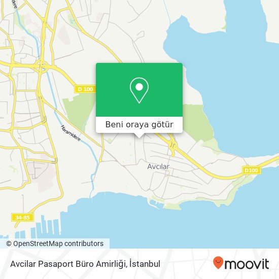 Avcilar Pasaport Büro Amirliği harita