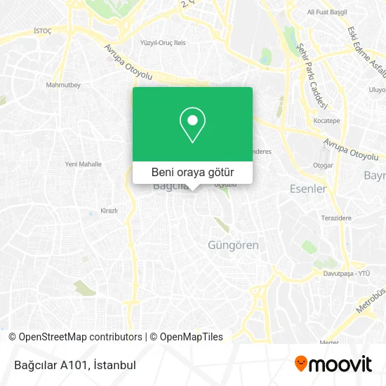 Bağcılar A101 harita