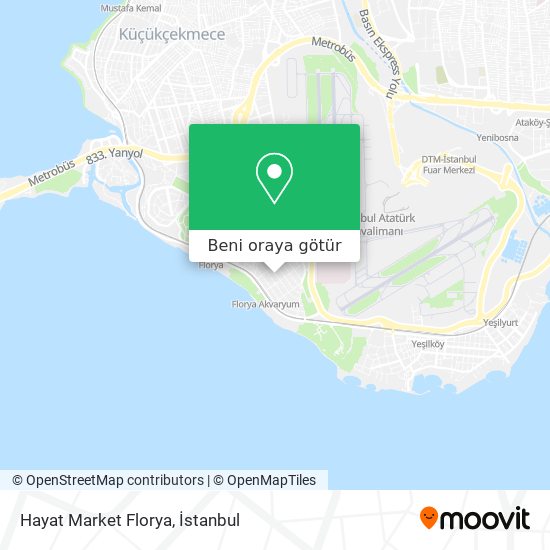 Hayat Market Florya harita