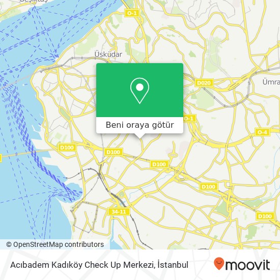 Acıbadem Kadıköy Check Up Merkezi harita