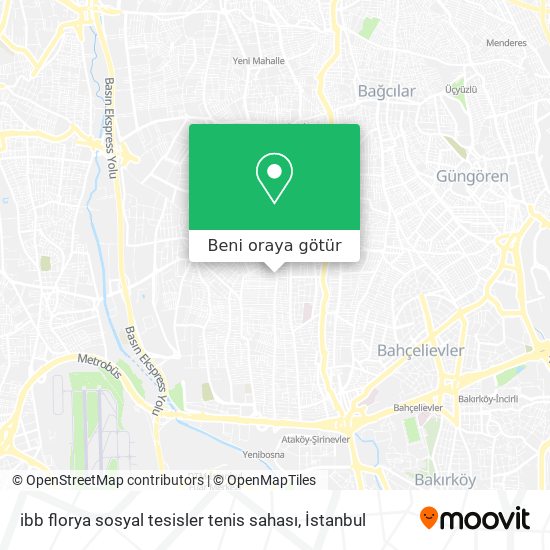 ibb florya sosyal tesisler tenis sahası harita