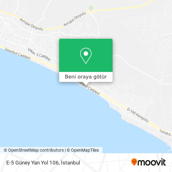 E-5 Güney Yan Yol 106 harita