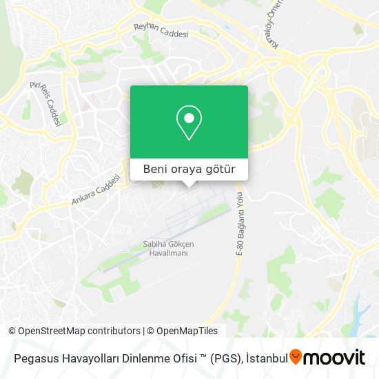 Pegasus Havayolları Dinlenme Ofisi ™ (PGS) harita