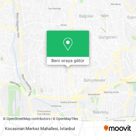 Kocasinan Merkez Mahallesi harita