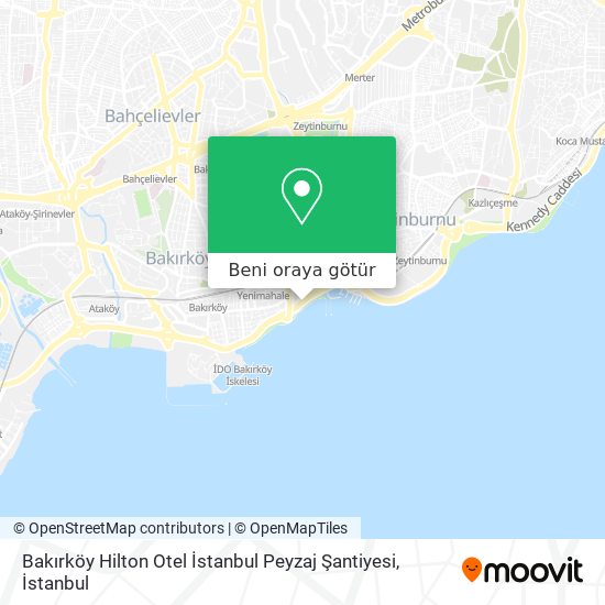 Bakırköy Hilton Otel İstanbul Peyzaj Şantiyesi harita