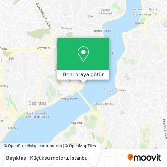 Beşiktaş - Küçüksu motoru harita
