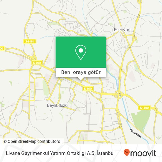 Livane Gayrimenkul Yatırım Ortaklıgı A.Ş harita