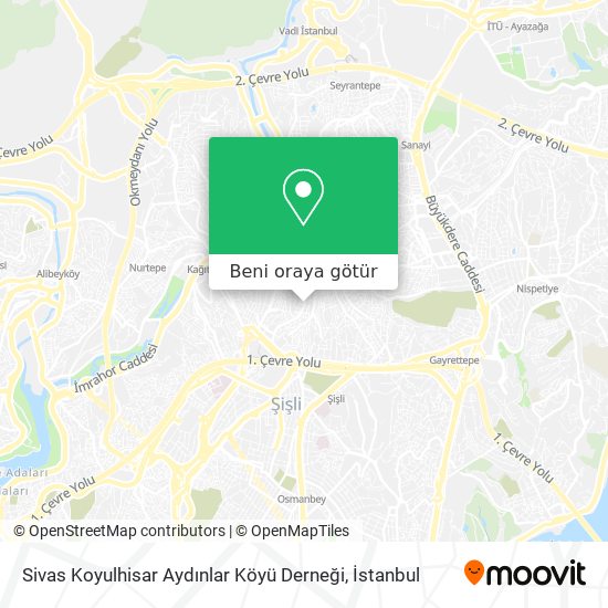 Sivas Koyulhisar Aydınlar Köyü Derneği harita