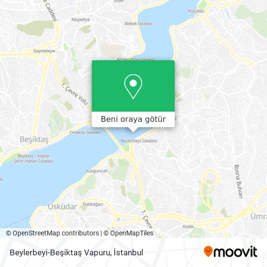 Beylerbeyi-Beşiktaş Vapuru harita