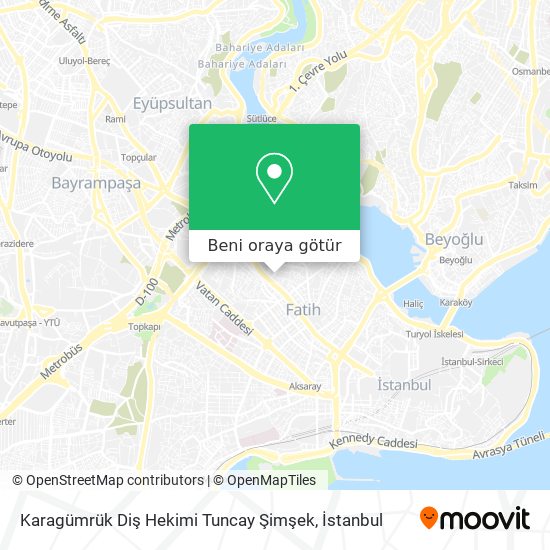 Karagümrük Diş Hekimi Tuncay Şimşek harita