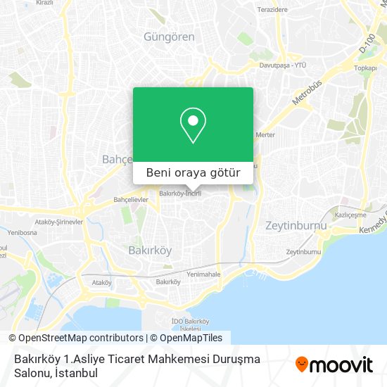 Bakırköy 1.Asliye Ticaret Mahkemesi Duruşma Salonu harita