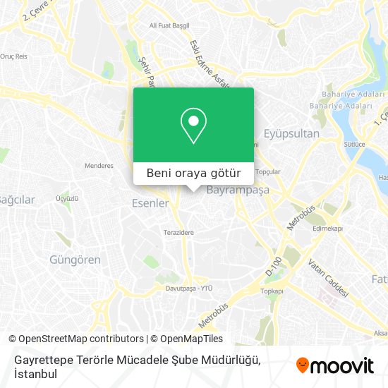 Gayrettepe Terörle Mücadele Şube Müdürlüğü harita