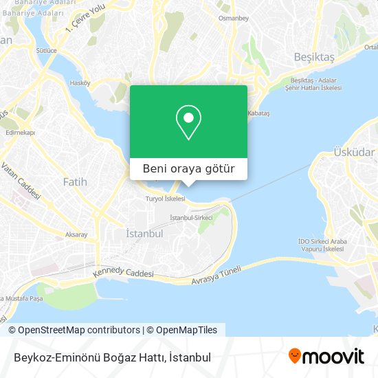 Beykoz-Eminönü Boğaz Hattı harita