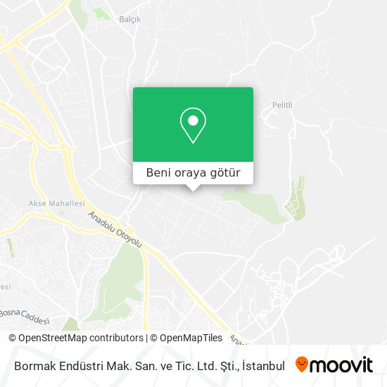 Bormak Endüstri Mak. San. ve Tic. Ltd. Şti. harita