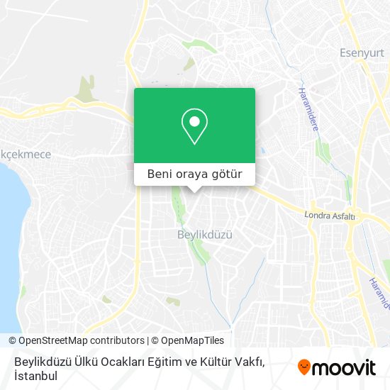 Beylikdüzü Ülkü Ocakları Eğitim ve Kültür Vakfı harita