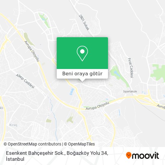 Esenkent Bahçeşehir Sok., Boğazköy Yolu 34 harita