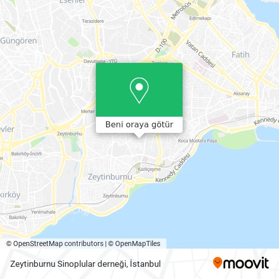 Zeytinburnu  Sinoplular derneği harita