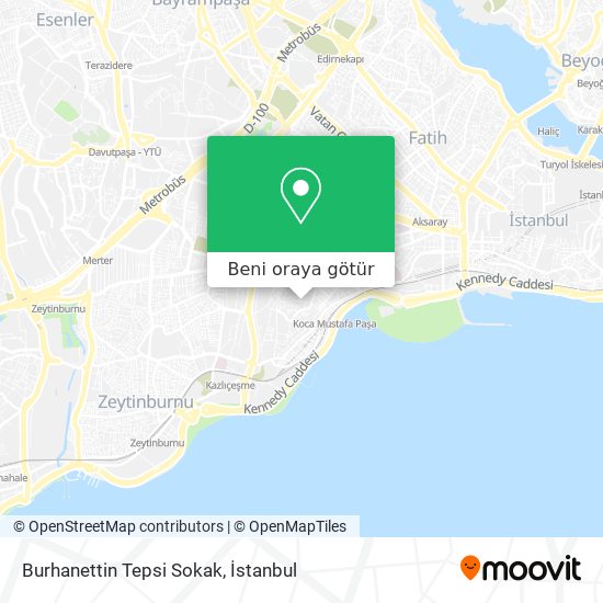 Burhanettin Tepsi Sokak harita