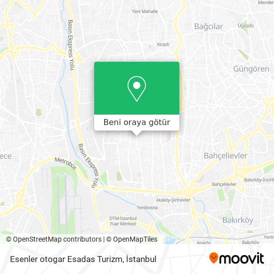 Esenler otogar Esadas Turizm harita