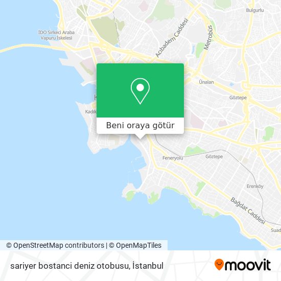 sariyer bostanci deniz otobusu harita