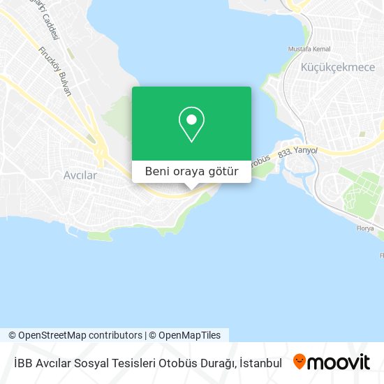 İBB Avcılar Sosyal Tesisleri Otobüs Durağı harita