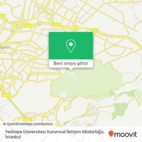 Yeditepe Üniversitesi Kurumsal İletişim Müdürlüğü harita