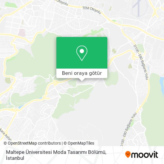 Maltepe Üniversitesi Moda Tasarımı Bölümü harita