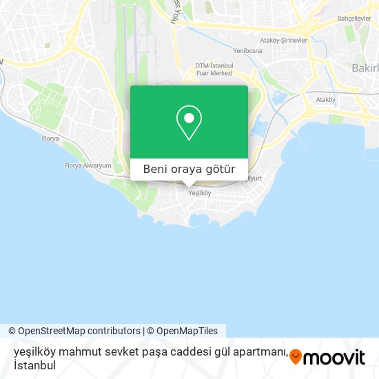 yeşilköy mahmut sevket paşa caddesi gül apartmanı harita