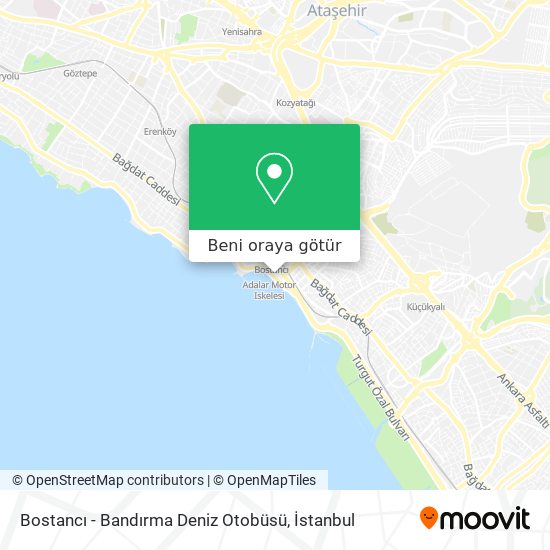 Bostancı - Bandırma Deniz Otobüsü harita
