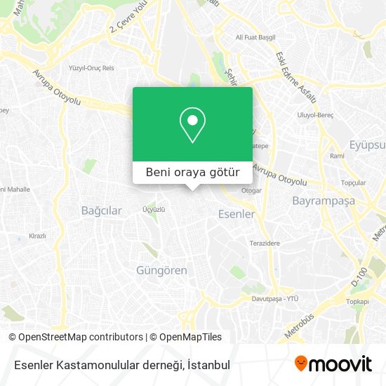 Esenler Kastamonulular derneği harita
