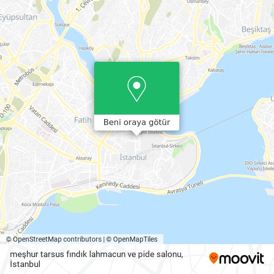 meşhur tarsus fındık lahmacun ve pide salonu harita