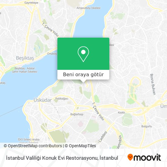 İstanbul Valiliği Konuk Evi Restorasyonu harita