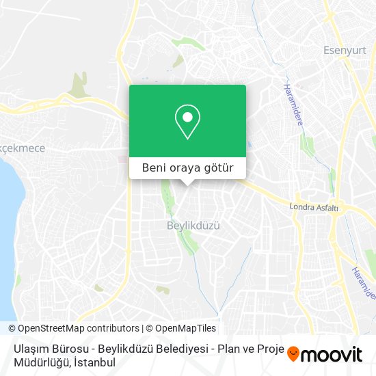 Ulaşım Bürosu - Beylikdüzü Belediyesi - Plan ve Proje Müdürlüğü harita