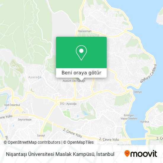 Nişantaşı Üniversitesi Maslak Kampüsü harita