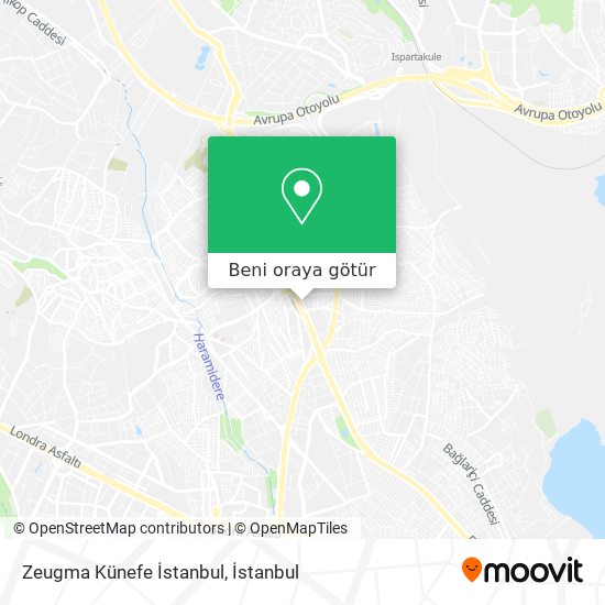 Zeugma Künefe İstanbul harita