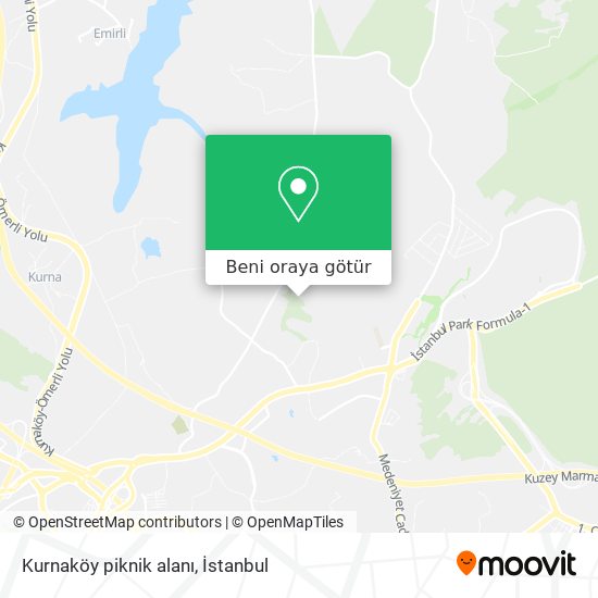 Kurnaköy piknik alanı harita