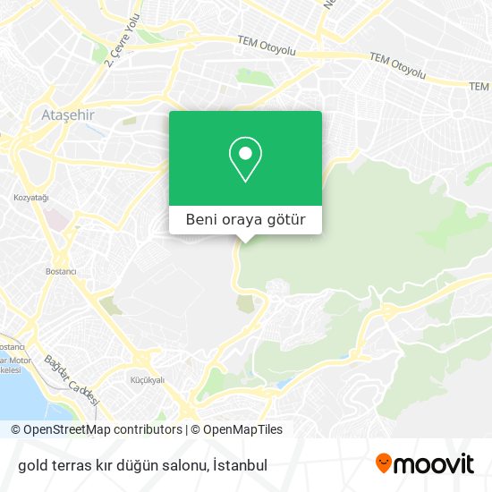 gold terras kır düğün salonu harita