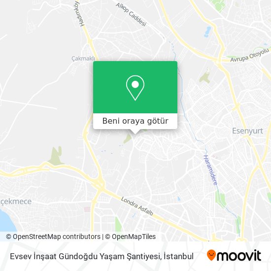 Evsev İnşaat Gündoğdu Yaşam Şantiyesi harita