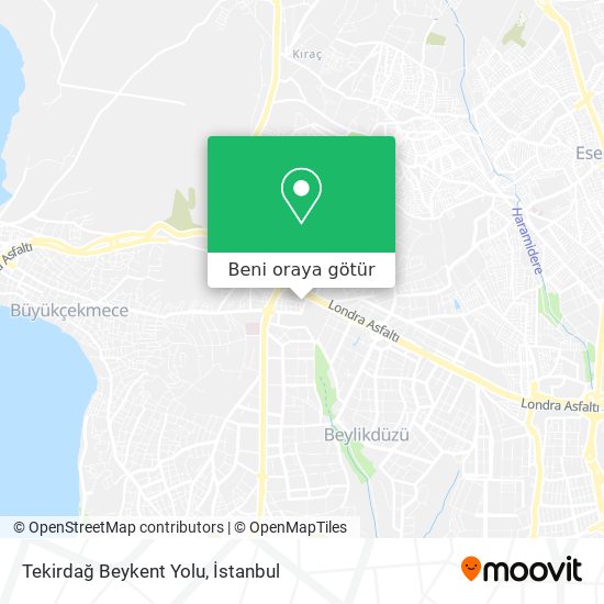 Tekirdağ Beykent Yolu harita