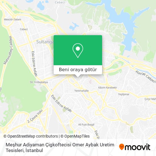 Meşhur Adiyaman Çigkoftecisi Omer Aybak Uretim Tesisleri harita