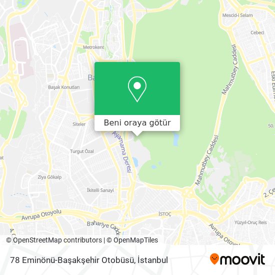 78 Eminönü-Başakşehir Otobüsü harita