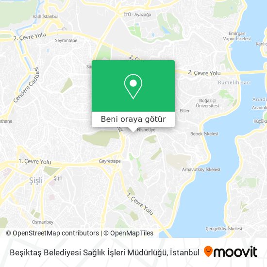 Beşiktaş Belediyesi Sağlık İşleri Müdürlüğü harita