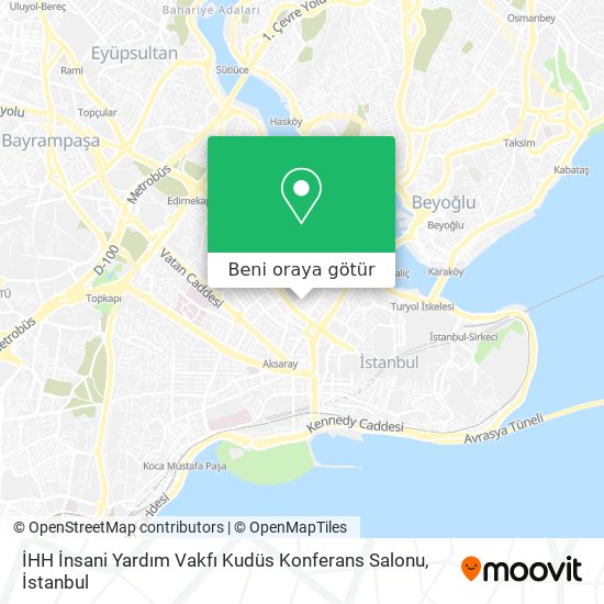 İHH İnsani Yardım Vakfı Kudüs Konferans Salonu harita