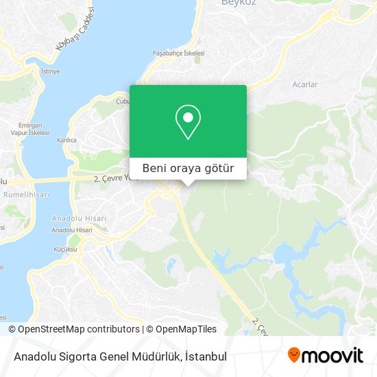 Anadolu Sigorta Genel Müdürlük harita