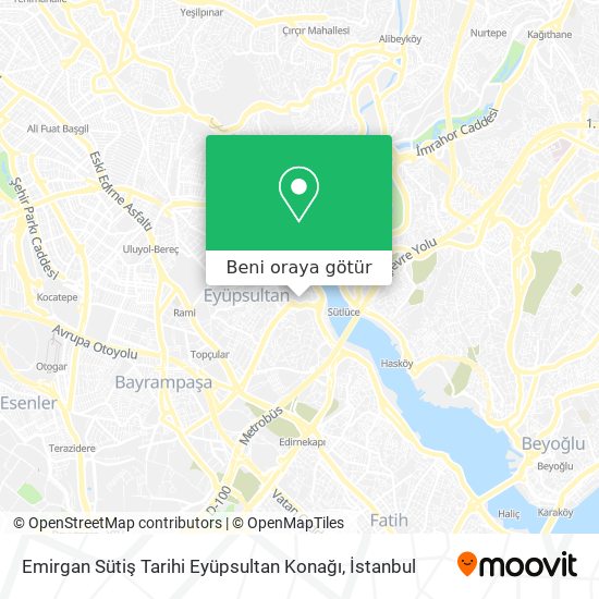 Emirgan Sütiş Tarihi Eyüpsultan Konağı harita