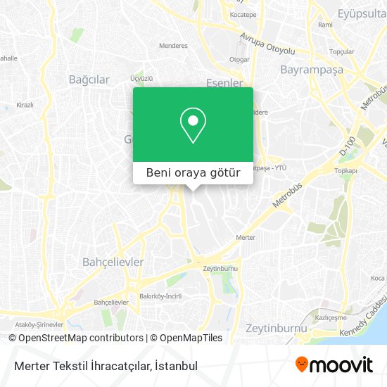Merter Tekstil İhracatçılar harita