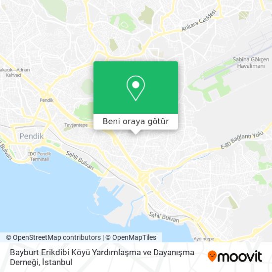 Bayburt Erikdibi Köyü Yardımlaşma ve Dayanışma Derneği harita
