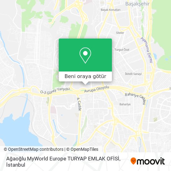 Ağaoğlu MyWorld Europe TURYAP EMLAK OFİSİ harita