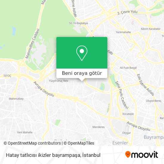 Hatay tatlıcısı ikizler bayrampaşa harita